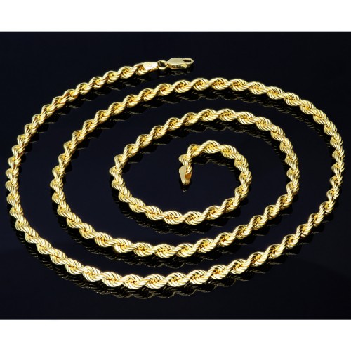 Filgran gearbeitete, massive Kordelkette in ca. 66 cm Länge aus hochwertigem 585 Gold (14k)