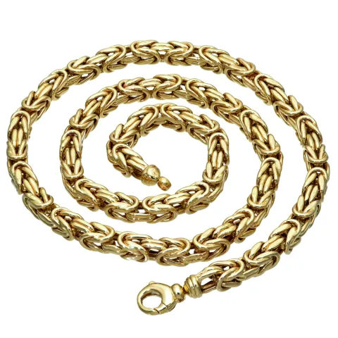 Dicke Königskette aus echtem 585er Gold (14 K) (ca. 53,5g, 65cm, 6mm)