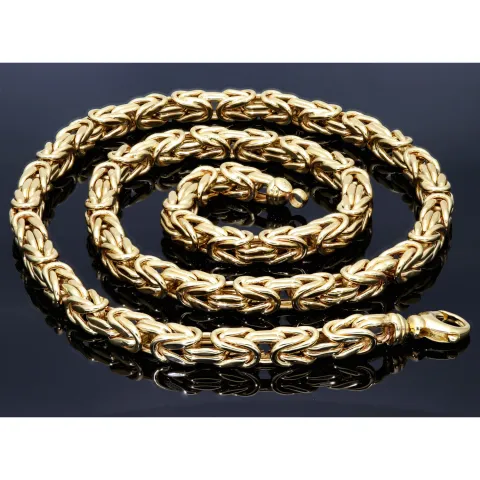 Dicke Königskette aus echtem 585er Gold (14 K) (ca. 53,5g, 65cm, 6mm)