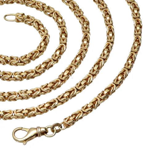 Megalange, massive Königskette aus hochwertigem 14K Gold (585) in 90 cm Länge; ca. 3,3 mm breit - (ca. 56g)