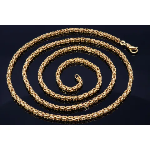 Megalange, massive Königskette aus hochwertigem 14K Gold (585) in 90 cm Länge; ca. 3,3 mm breit - (ca. 56g)