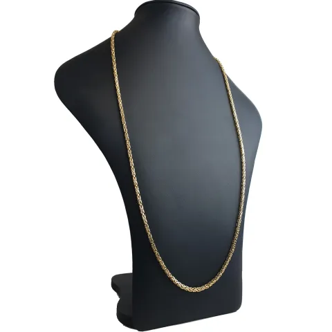 Megalange, massive Königskette aus hochwertigem 14K Gold (585) in 90 cm Länge; ca. 3,3 mm breit - (ca. 56g)