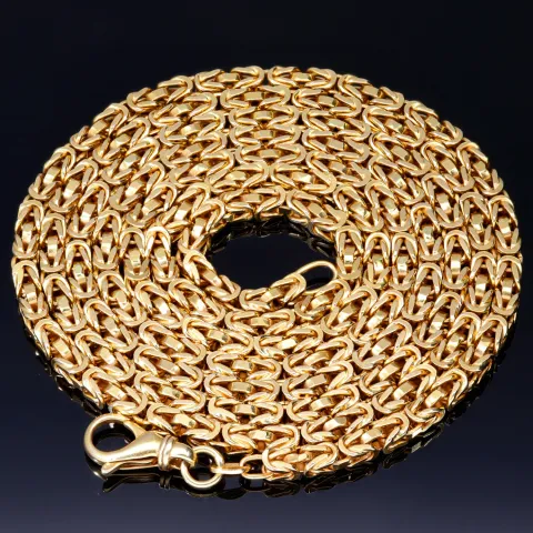 Megalange, massive Königskette aus hochwertigem 14K Gold (585) in 90 cm Länge; ca. 3,3 mm breit - (ca. 56g)