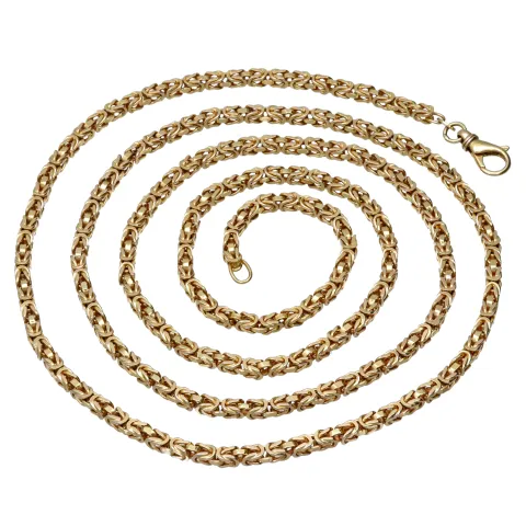 Megalange, massive Königskette aus hochwertigem 14K Gold (585) in 90 cm Länge; ca. 3,3 mm breit - (ca. 56g)