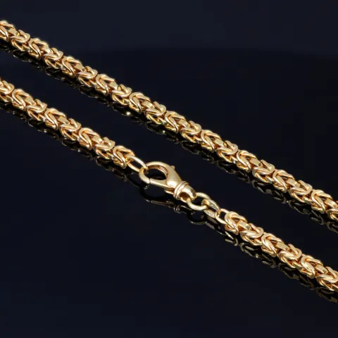 Megalange, massive Königskette aus hochwertigem 14K Gold (585) in 90 cm Länge; ca. 3,3 mm breit - (ca. 56g)