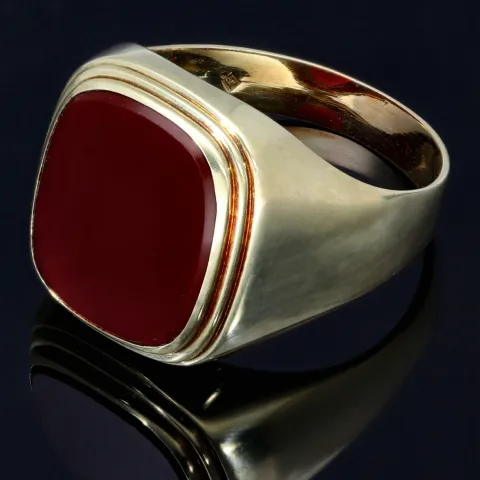 Edler und stilvoller Siegelring aus hochwertigem 585er 14K Gelbgold (Ringgröße ca. 67)