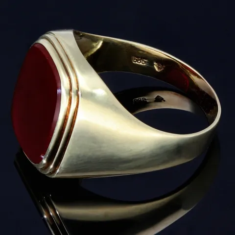 Edler und stilvoller Siegelring aus hochwertigem 585er 14K Gelbgold (Ringgröße ca. 67)