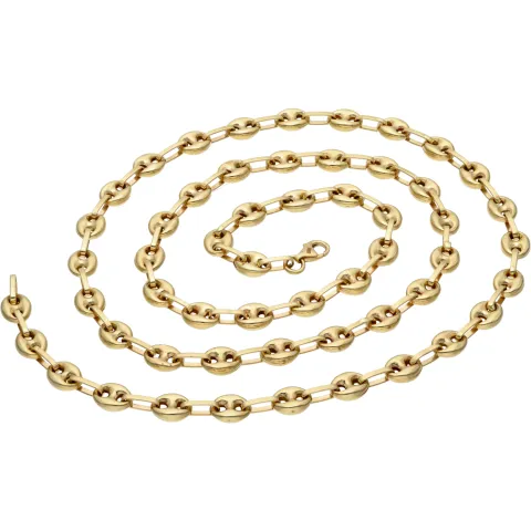 Bohnenkette aus 585er (14 Karat) Gelbgold (ca. 66 cm; 6 mm, 20g)