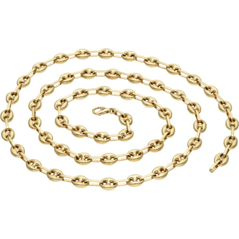 Bohnenkette aus 585er (14 Karat) Gelbgold (ca. 66 cm; 6 mm, 20g)