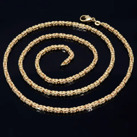 Massive, erstklassige Königskette aus 14K Gold (585) in 60 cm Länge; ca. 2,5mm breit - Made in Germany mit FBM Stempel