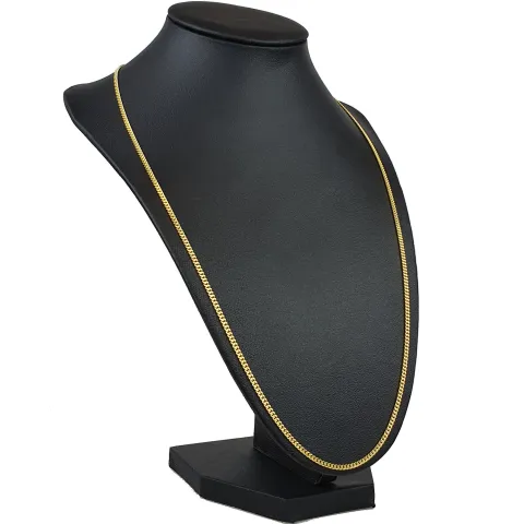 Glänzende Panzerkette flach 2-seitig diamantiert aus edlem 585 / 14k Gold in ca. 60cm, 2mm