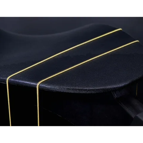 Feine Panzerkette 2-seitig diamantiert aus hochwertigem 585 /14k Gold, 1mm, 60cm Länge