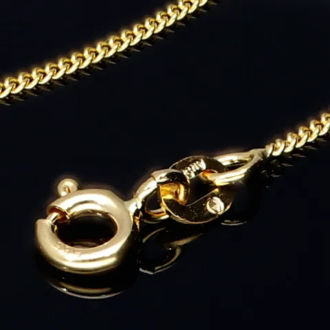 Feine Panzerkette 2-seitig diamantiert aus hochwertigem 585 /14k Gold, 1mm, 60cm Länge