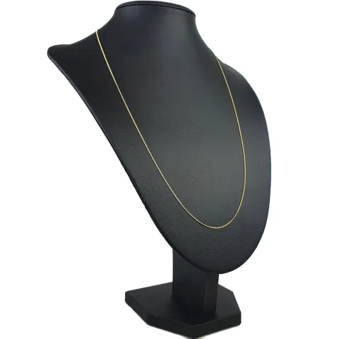 Feine Panzerkette 2-seitig diamantiert aus hochwertigem 585 /14k Gold, 1mm, 60cm Länge