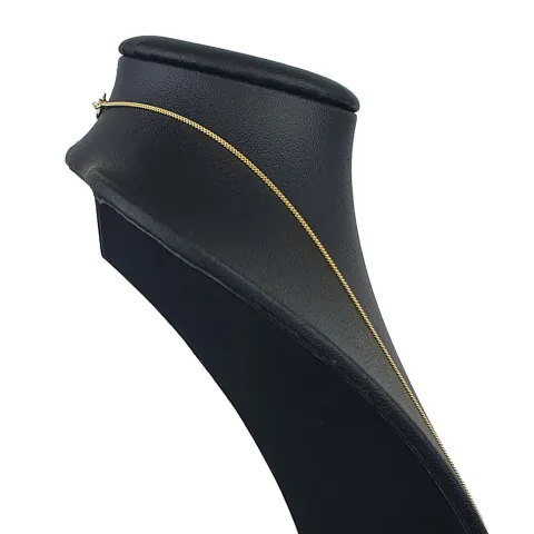 Feine Panzerkette 2-seitig diamantiert aus hochwertigem 585 /14k Gold, 1mm, 60cm Länge