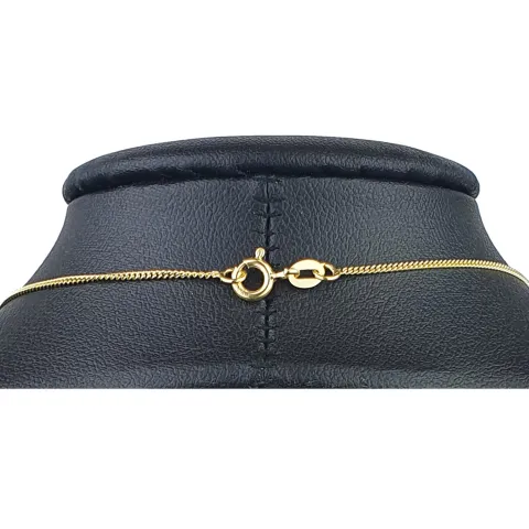 Feine Panzerkette 2-seitig diamantiert aus hochwertigem 585 /14k Gold, 1mm, 60cm Länge