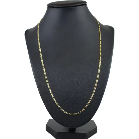 Glänzende Figarokette 2-seitig diamantiert aus hochwertigem 585 / 14k Gold in ca. 55cm, 2mm
