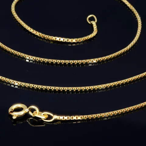 Exquisite Venezianerkette aus glänzendem 585 / 14k Gold in ca. 60cm, 1mm