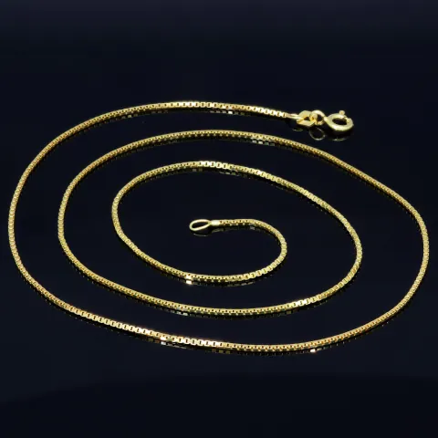 Funkelnde Venezianerkette aus hochwertigem 585 / 14k Gold in ca. 50cm, 1mm