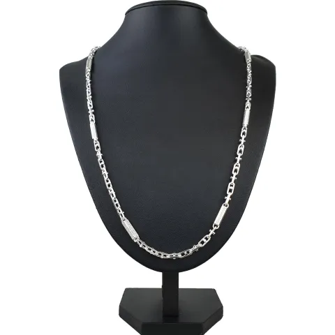 Italienische Greco - 925er Sterling - Silber - Stäbchen - Ankerkette, ca. 70cm, 5mm, (ca. 48g)