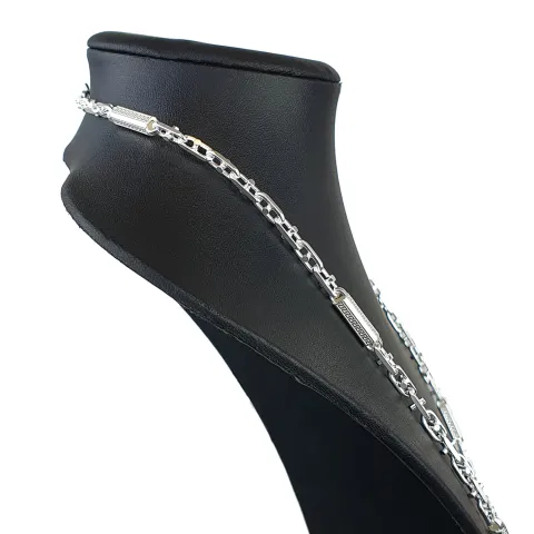 Italienische Greco - 925er Sterling - Silber - Stäbchen - Ankerkette, ca. 70cm, 5mm, (ca. 48g)