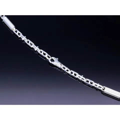 Italienische Greco - 925er Sterling - Silber - Stäbchen - Ankerkette, ca. 70cm, 5mm, (ca. 48g)