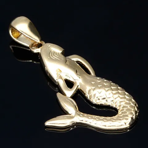 Mystischer Meerjungfrau - Anhänger aus hochwertigem 585 / 14K Gold