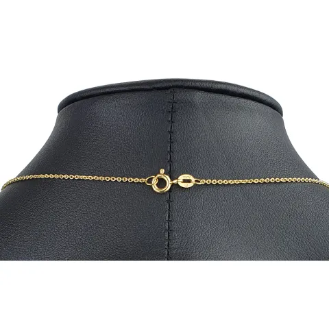Delfin - Anhänger- mit glänzender Ankerkette (50cm) - Schmuckset in 14K / 585 Gold