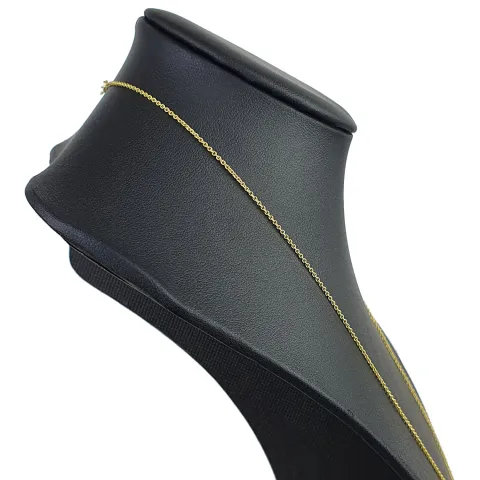 Delfin - Anhänger- mit glänzender Ankerkette (50cm) - Schmuckset in 14K / 585 Gold