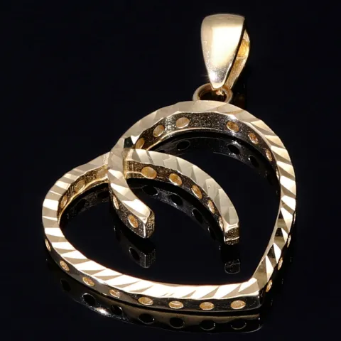 Funkelnder Herz -Anhänger mit filigranem Design aus hochwertigem 585 / 14K Gold