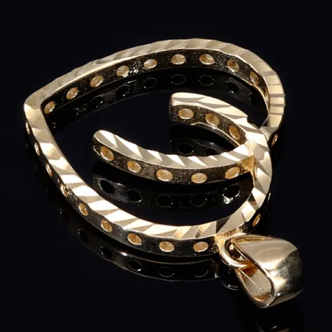 Funkelnder Herz -Anhänger mit filigranem Design aus hochwertigem 585 / 14K Gold