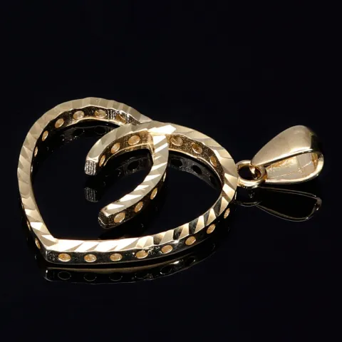 Funkelnder Herz -Anhänger mit filigranem Design aus hochwertigem 585 / 14K Gold