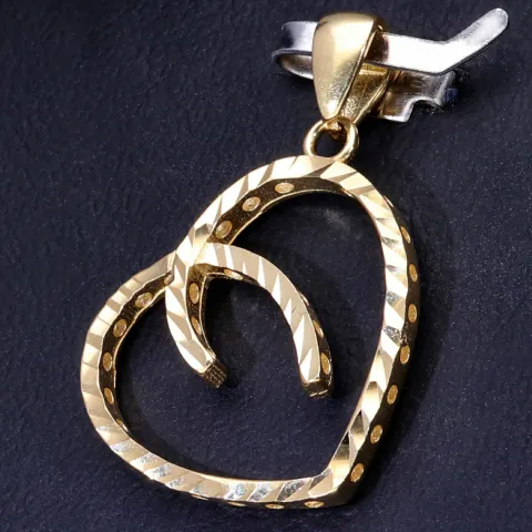 Funkelnder Herz -Anhänger mit filigranem Design aus hochwertigem 585 / 14K Gold
