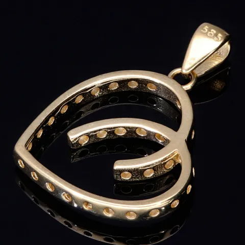 Funkelnder Herz -Anhänger mit filigranem Design aus hochwertigem 585 / 14K Gold