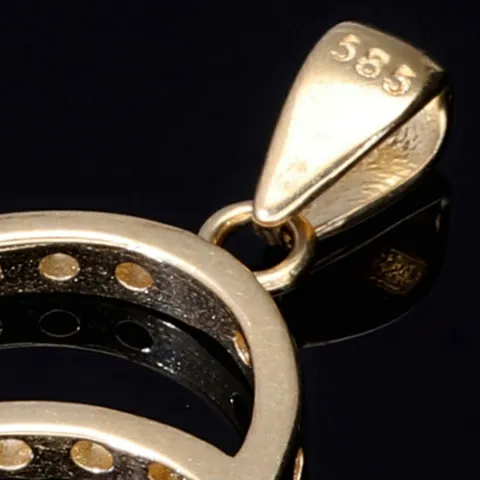 Funkelnder Herz -Anhänger mit filigranem Design aus hochwertigem 585 / 14K Gold