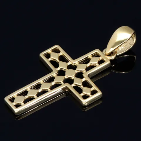 Edler Kreuz-Anhänger aus 14k / 585 Gelbgold