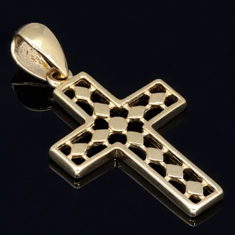 Edler Kreuz-Anhänger aus 14k / 585 Gelbgold