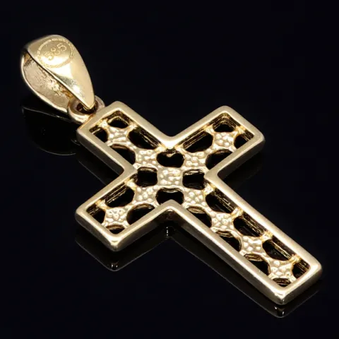Edler Kreuz-Anhänger aus 14k / 585 Gelbgold