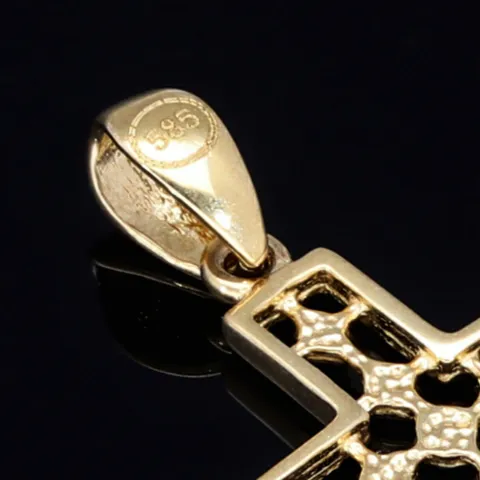 Edler Kreuz-Anhänger aus 14k / 585 Gelbgold