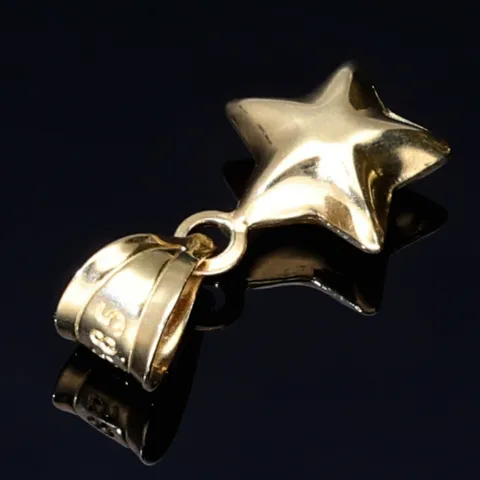 Stern - Anhänger in glänzendem 585 / 14 Karat Gelbgold