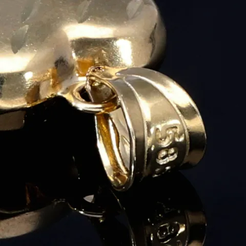 Herz -Anhänger mit stylischem Design aus hochwertigem 585 / 14K Gelbgold