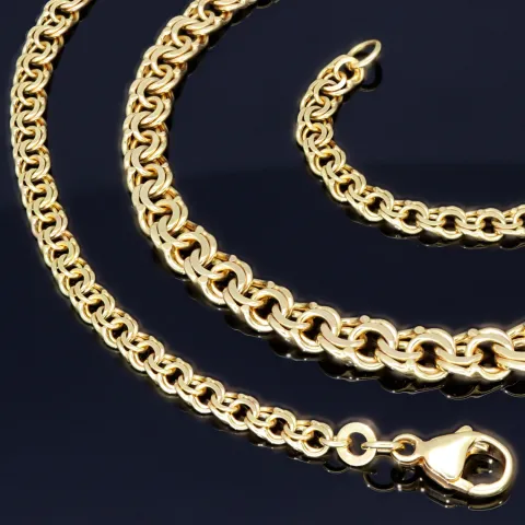 Exquisites Collier für Damen in modernem Design in hochwertigem 585 (14k) Gold ca. 45 cm Länge