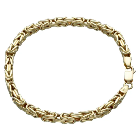 Goldenes Königsarmband (585er 14k), 4mm breit, 22,5cm lang