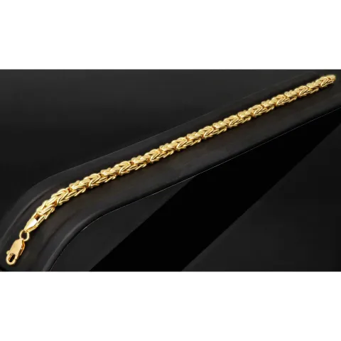 Goldenes Königsarmband (585er 14k), 4mm breit, 22,5cm lang