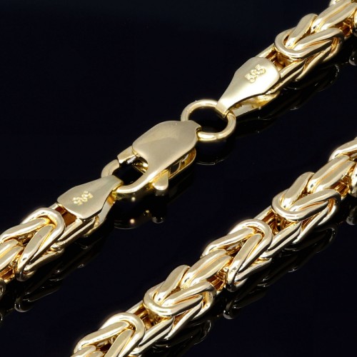 Glänzende Königskette aus 14k (585) Gold in 60 cm Länge (ca. 3mm breit)