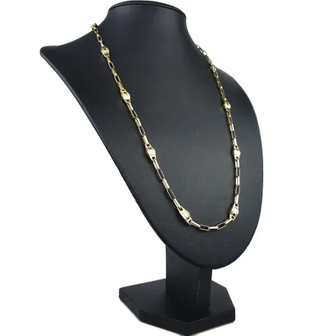 Ankerkette aus hochwertigem 14K/585 Gelbgold mit filigranem Greco-Design (ca. 62cm)