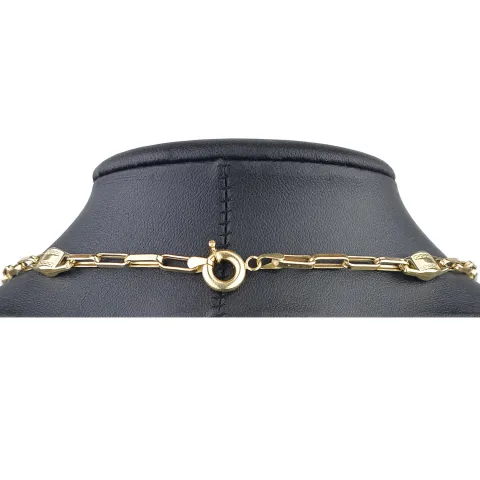 Ankerkette aus hochwertigem 14K/585 Gelbgold mit filigranem Greco-Design (ca. 62cm)