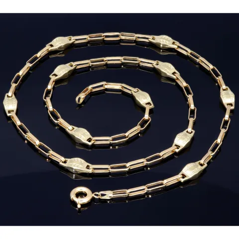 Ankerkette aus hochwertigem 14K/585 Gelbgold mit filigranem Greco-Design (ca. 62cm)