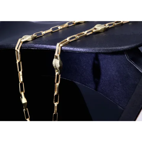 Ankerkette aus hochwertigem 14K/585 Gelbgold mit filigranem Greco-Design (ca. 62cm)