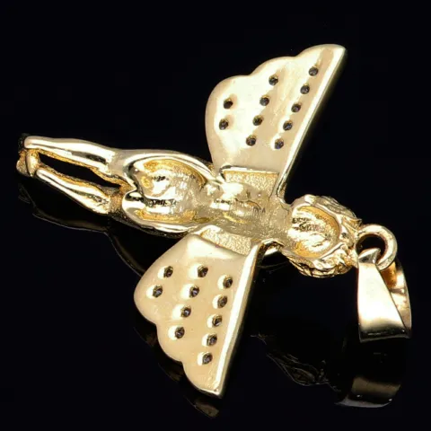 Filigraner Engel - Anhänger - aus 14k / 585 Gold und Zirkoniabesatz